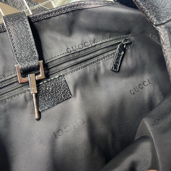 Gucci Jackie Black Nylon Pebbled Leather Black Metal Piston Closure Shoulder Bag - Picture 12 of 16